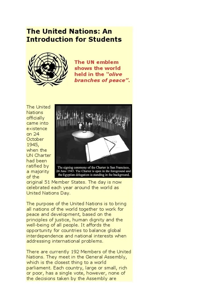 The United Nations | PDF | United Nations | International Relations