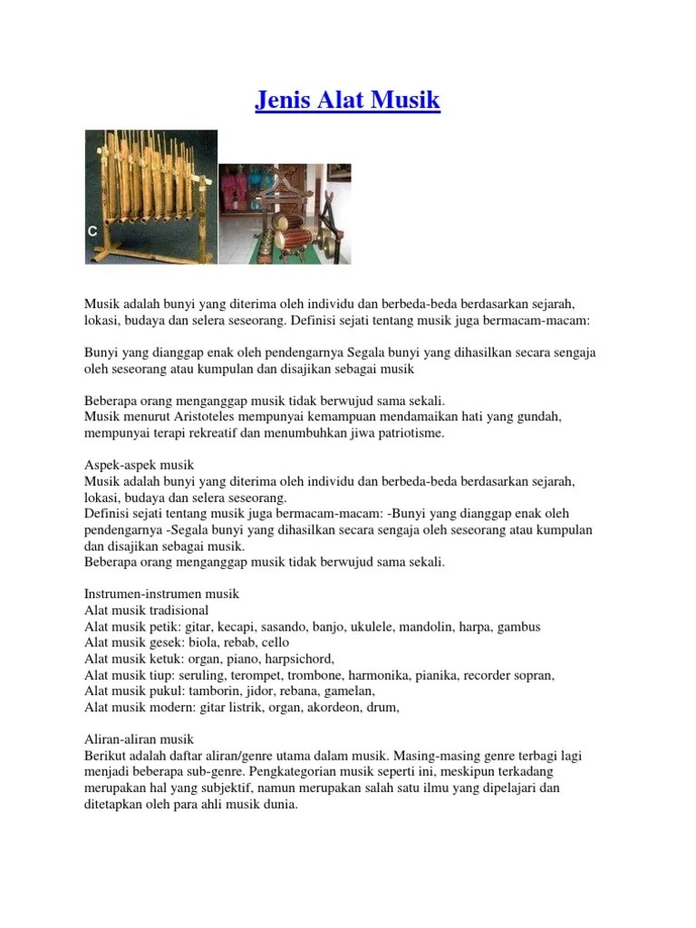 Jenis Alat Musik