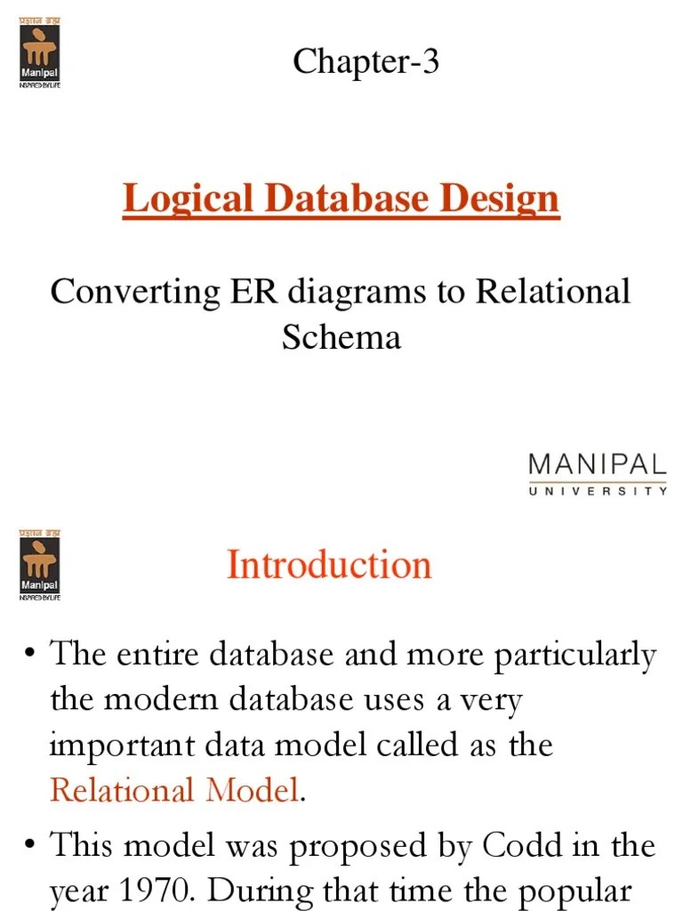 Logical Database Design: Chapter-3 | PDF | Relational Model ...