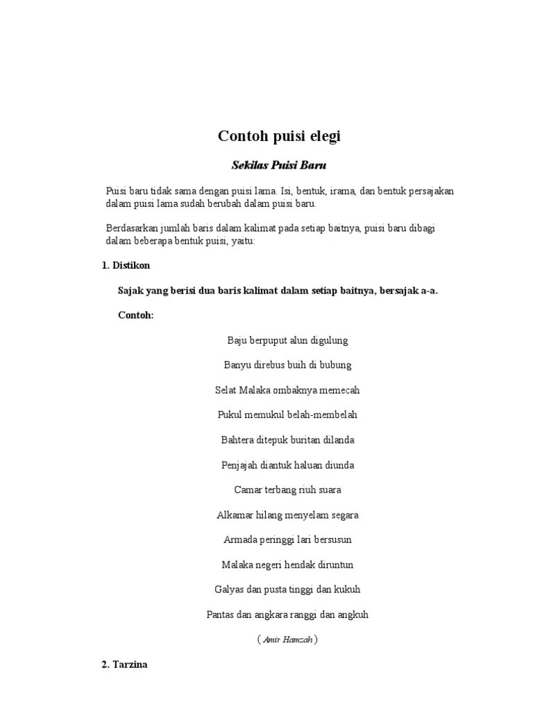 Puisi Baru Dan Contohnya