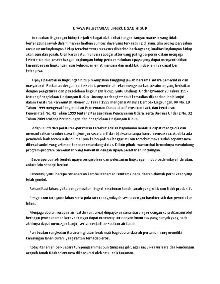 Upaya Dalam Menjaga Kelestarian Tanah Adalah