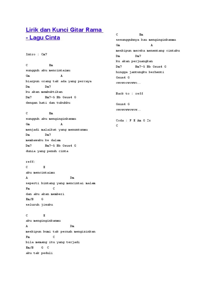 Kunci Gitar Bertahan Rama – Sedang