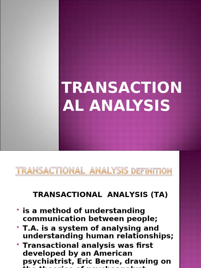 Transactional analysis