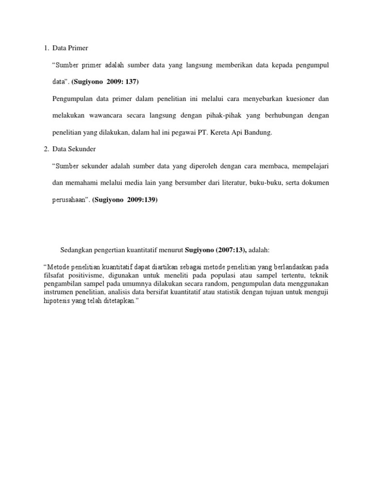 Start studying 3 ciri sumber primer dan sumber sekunder. Data Primer Pdf