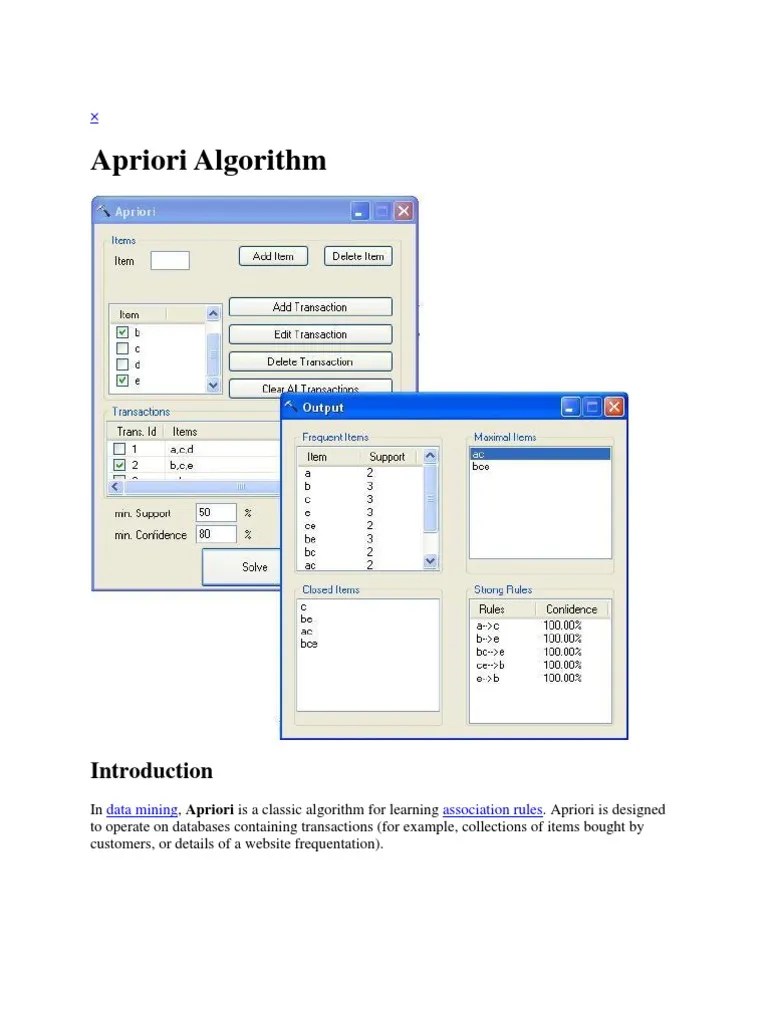 Apriori Algorithm | PDF | Applied Mathematics | Information Retrieval