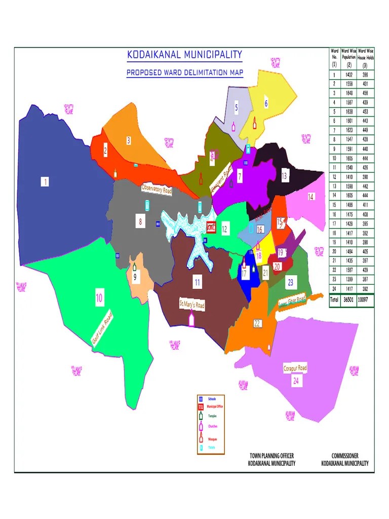 Kodaikanal Ward Map PDF 1