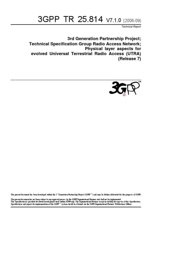 Physical Layer Aspects For Evolved Universal Terrestrial Radio Access ...