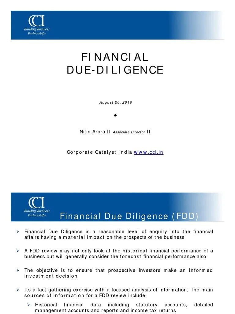 Financial Due Diligence | Download Free PDF | Financial Statement | Due Diligence