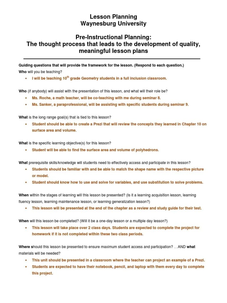 Lesson Plan | PDF | Lesson Plan | Educational Assessment