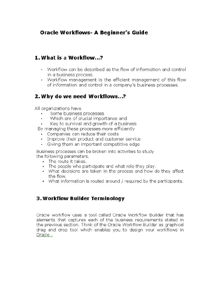 Workflow Guide | PDF | Oracle Database | Pl/Sql