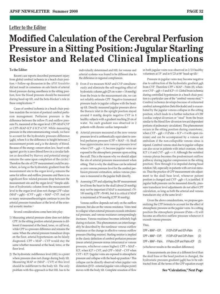 Starling Resistor In Sitting Position In Apsf Newsletter