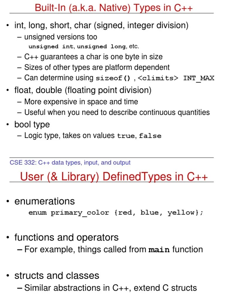 Int, Long, Short, Char (Signed, Integer Division) | PDF | C++ | Data Type