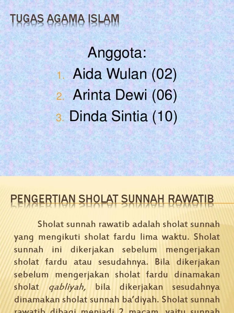 Sholat Sunnah Rawatib