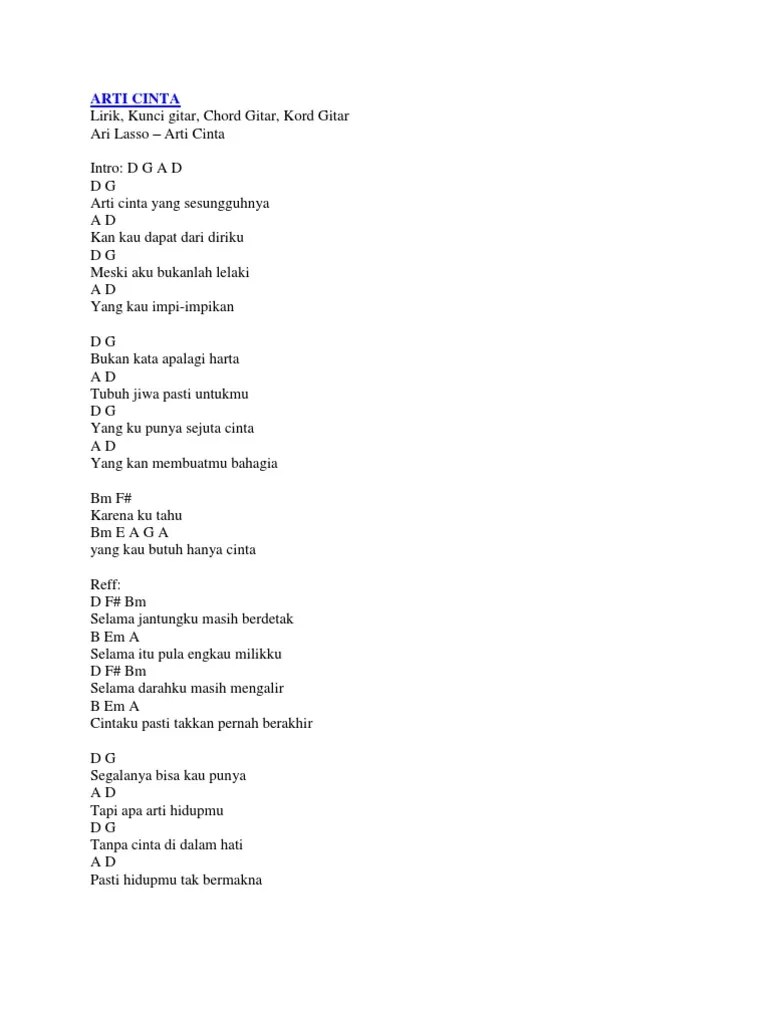 Lirik lagu arti cinta ari lasso selama darahku masih mengalir , lengkap. 53 Unduh Kata Kata Cinta Chord Kata Kata Motivasi