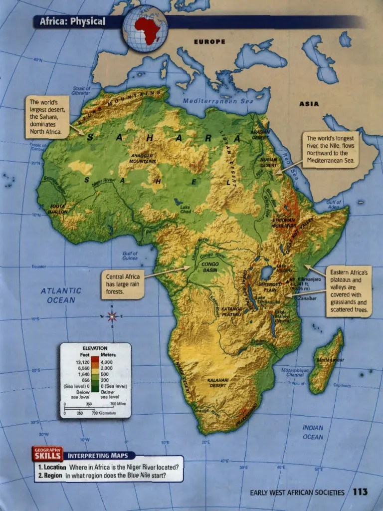 Maps Of Africa For Important Physical Features Of Africa PDF 1