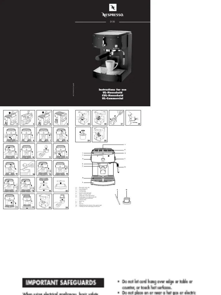 View online (11 pages) or download pdf (1020 kb) nespresso d300 specification • d300 coffee makers pdf manual download and more nespresso online manuals. D150 Instruction Manual Pdf Ac Power Plugs And Sockets Manufactured Goods