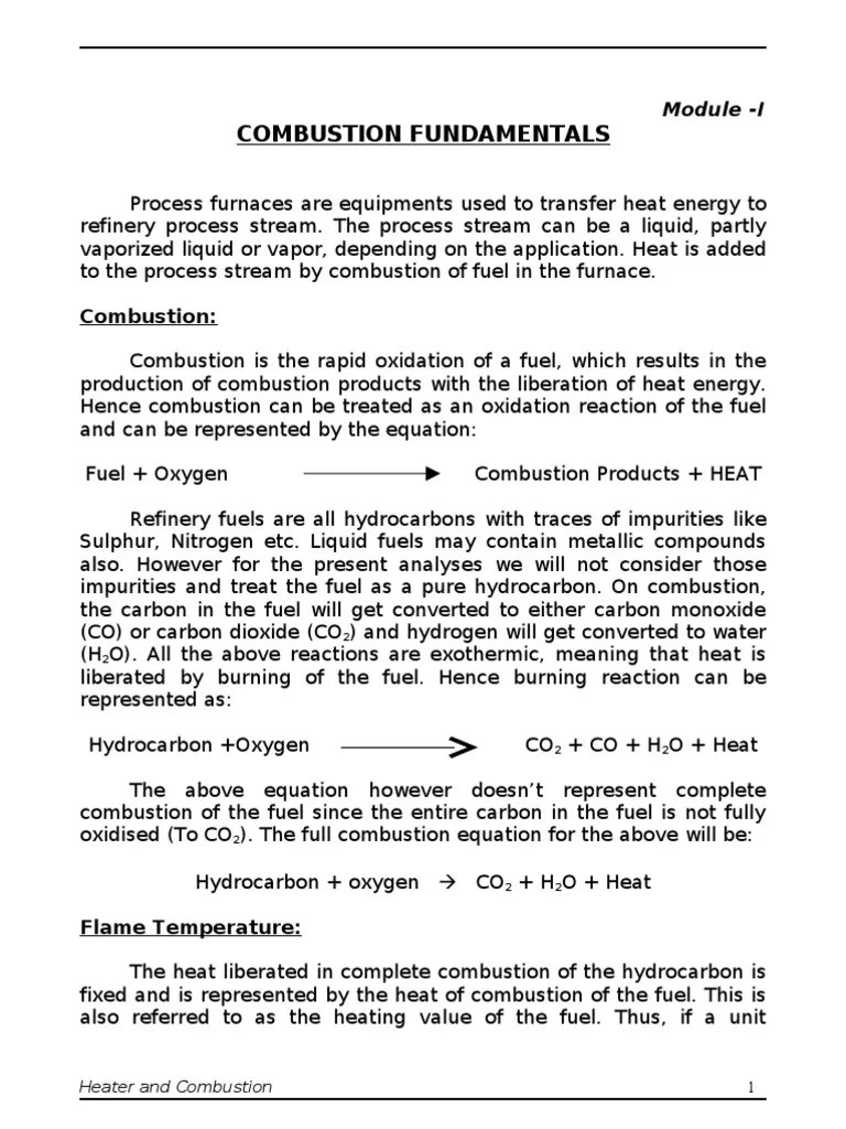 Combustion Fundamentals | PDF | Furnace | Combustion