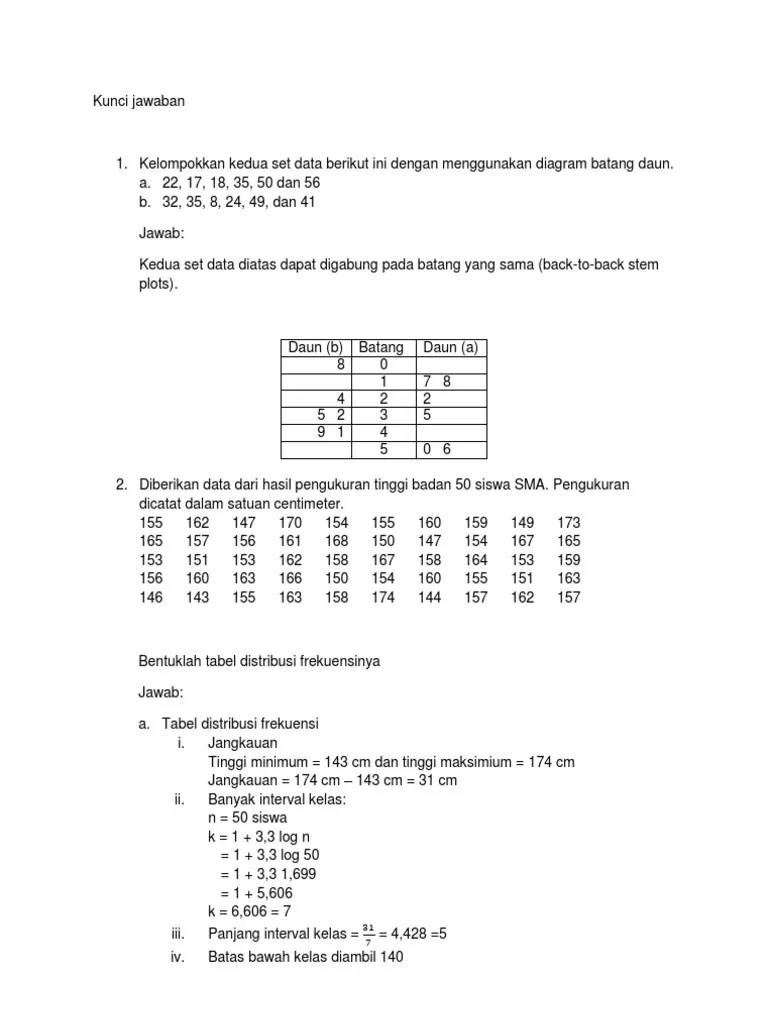 Contoh soal distribusi frekuensi (maggie butler) dalam tabel tersebut dapat kita lihat bahwa . Soal Dan Jawaban Pdf
