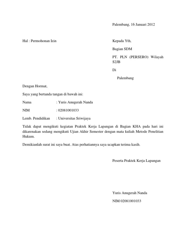 Sunan muria no 40 kudus. Contoh Surat Izin Tidak Masuk Kerja Pkl - Berbagi Contoh Surat