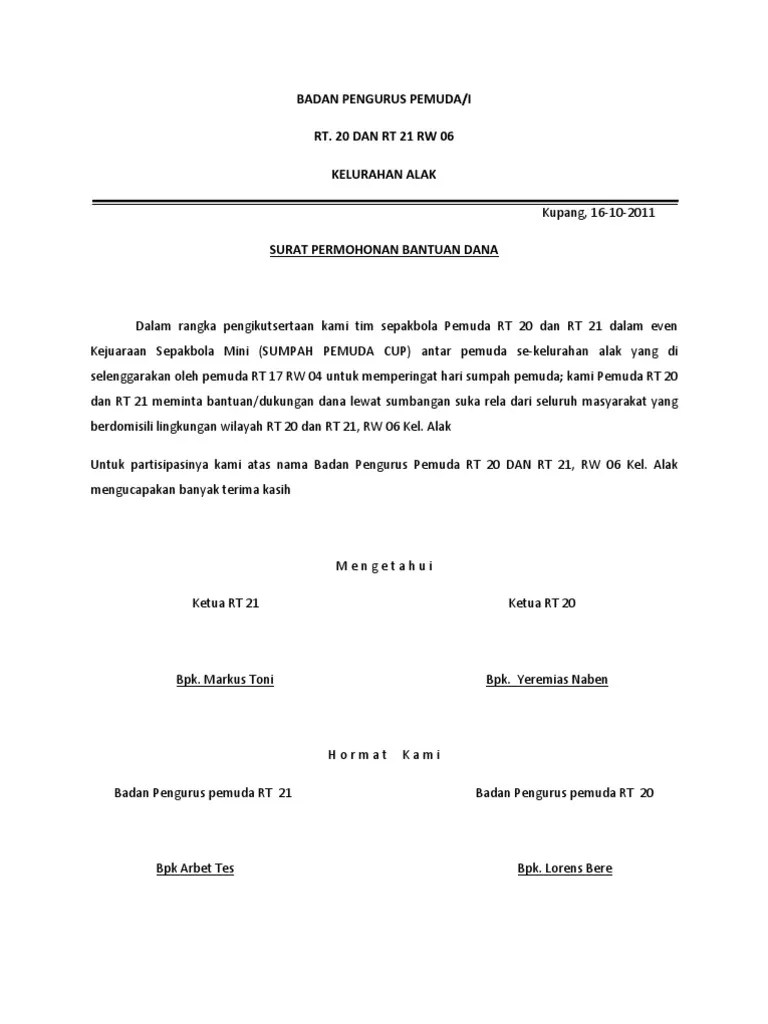 Contoh Proposal Bantuan Dana | PDF