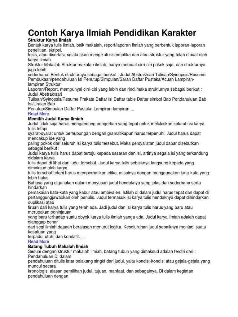 Contoh Karya Ilmiah Pendidikan Karakter Cute766
