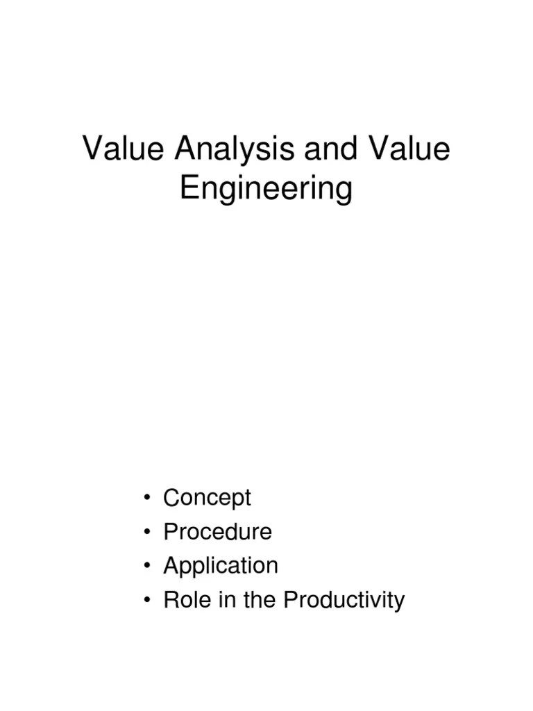 Value Analysis And Value Engineering | PDF | Brass | Concrete