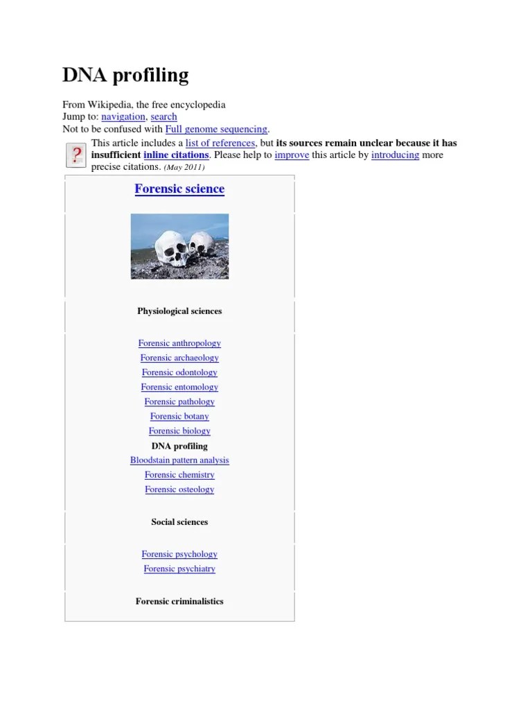 DNA Profiling: Forensic Science | PDF | Dna Profiling | Microsatellite
