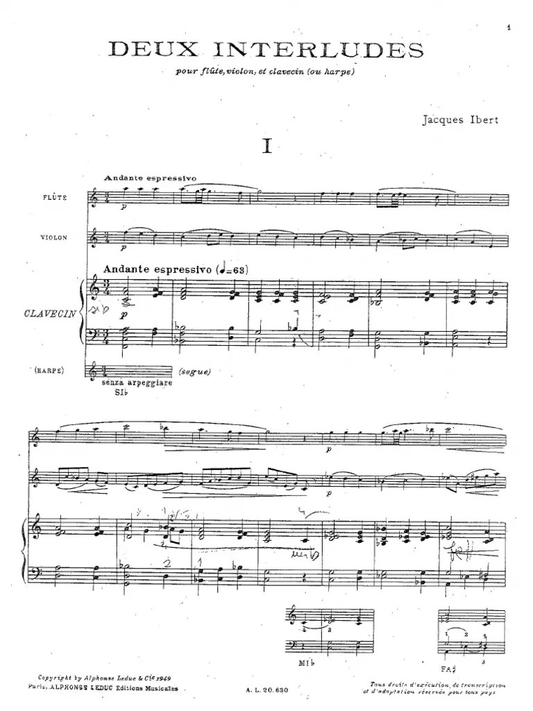Ibert Deux Interludes Partiture | PDF