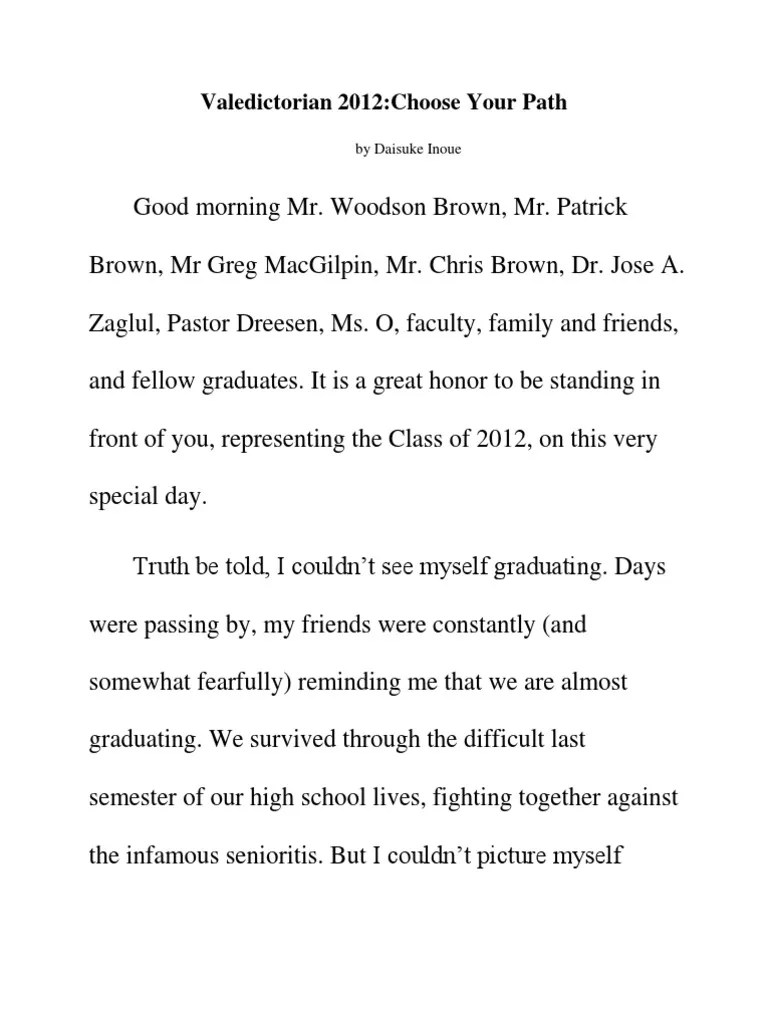 Valedictorian Speech | PDF | Leisure