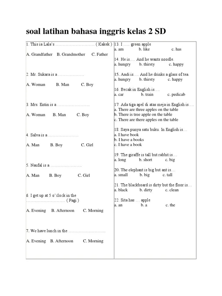 21 Contoh Soal Bahasa Inggris Food And Drink Kumpulan Contoh Soal 