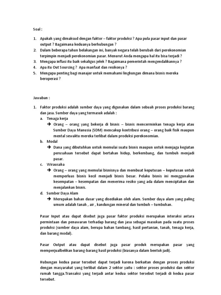 Doc Soal Dan Jawaban Mela Sari Academia Edu Pengertian Inflasi Menurut Para Ahli.