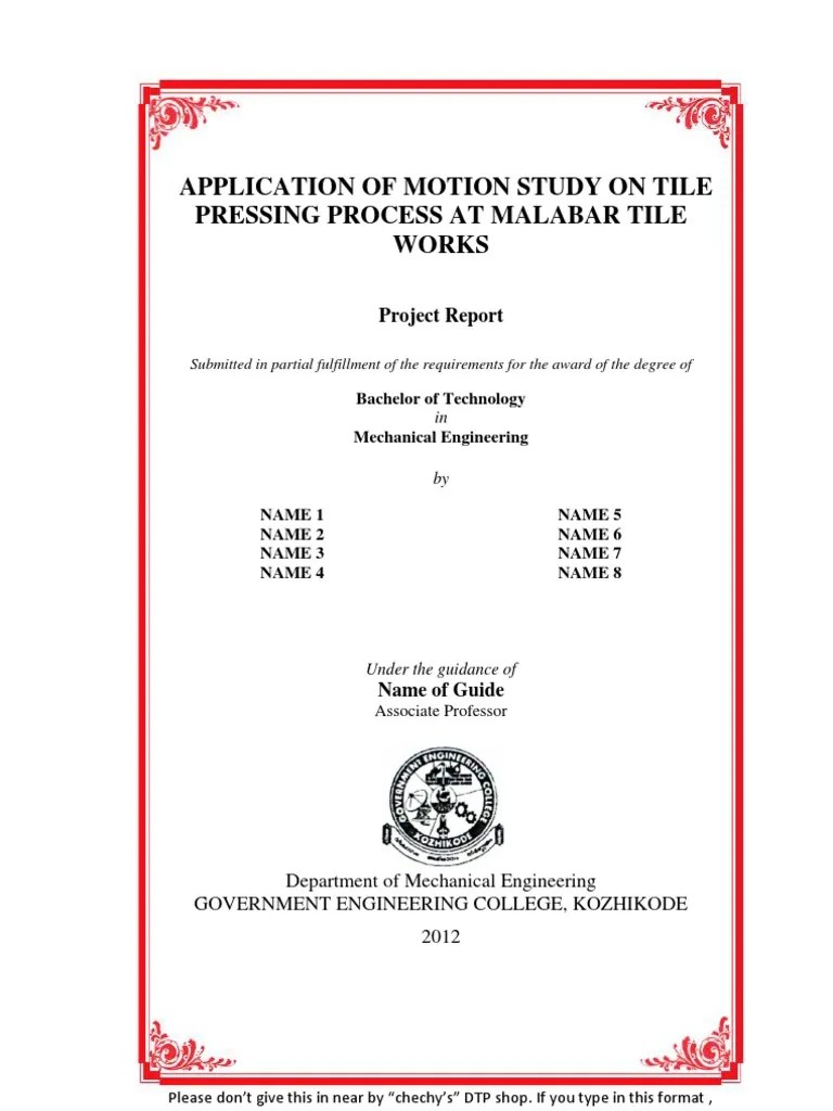 Gec Kkd Project Format Mechanical Engineering Machines