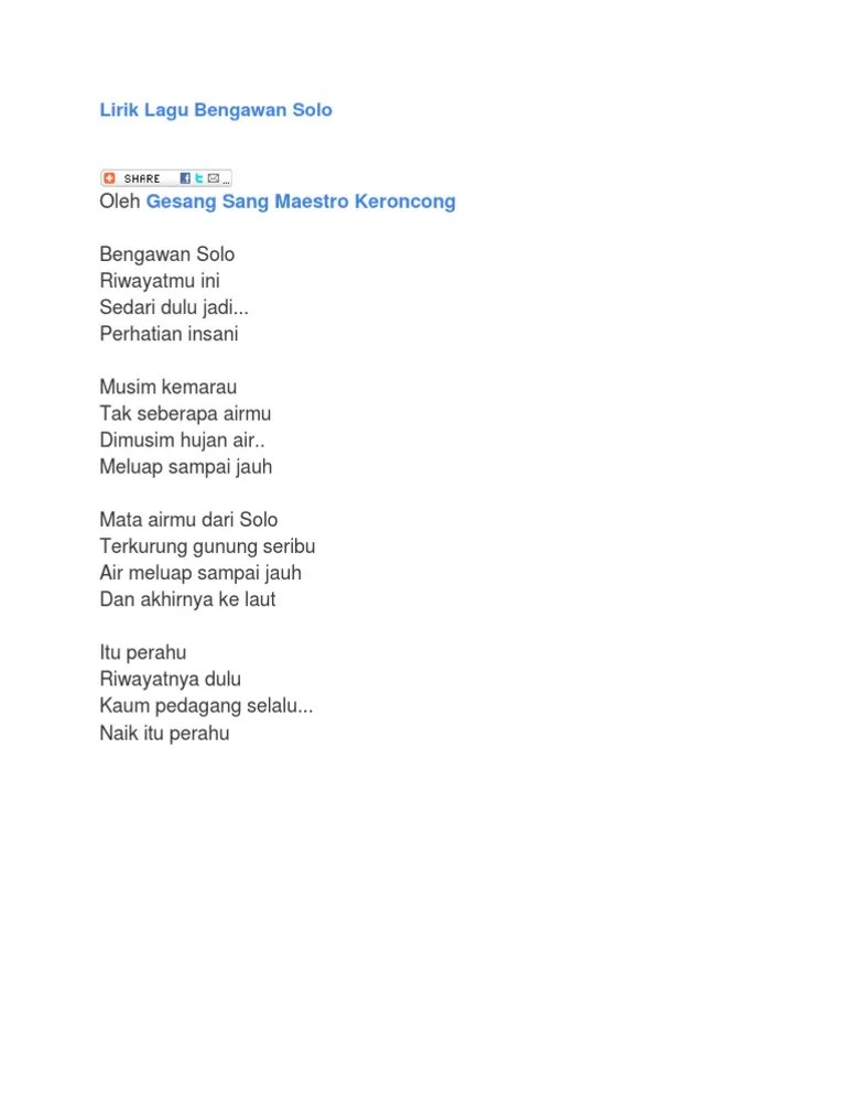 Lagu Keroncong Bengawan Solo Diciptakan Oleh