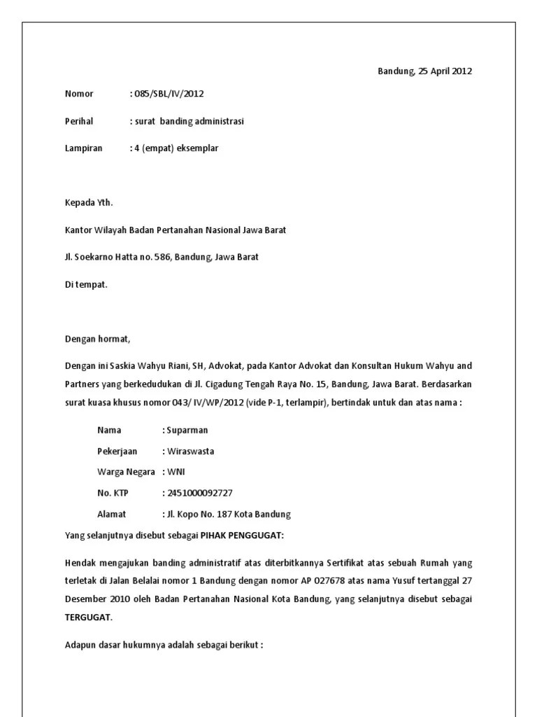 Contoh Surat Gugatan Ptun Tentang Pemberhentian Pns - Nusagates