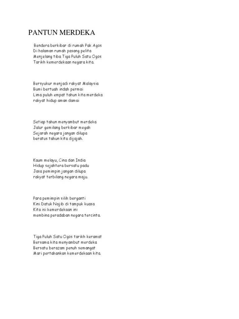 11.08.2022 · bukan hanya pemerintah saja, masyarakatpun jadi bagian dari pesta kemerdekaan yang sudah menginjak angka 77 tahun ini. Pantun Merdeka Pdf