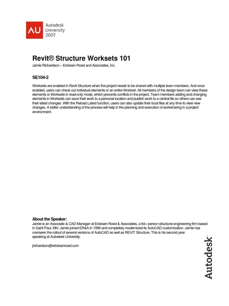 Revit Structure Worksets 101 | Download Free PDF | Autodesk Revit ...