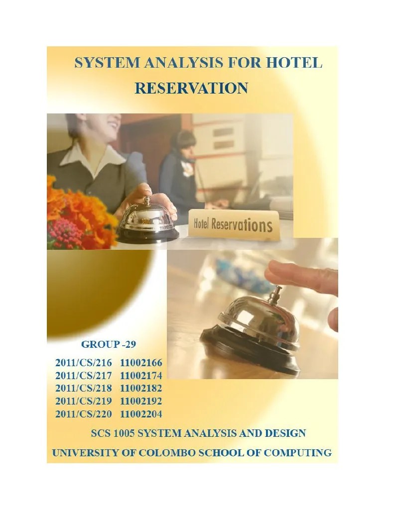 Hotel Reservation System Analysis And Design | Cheque | Computing