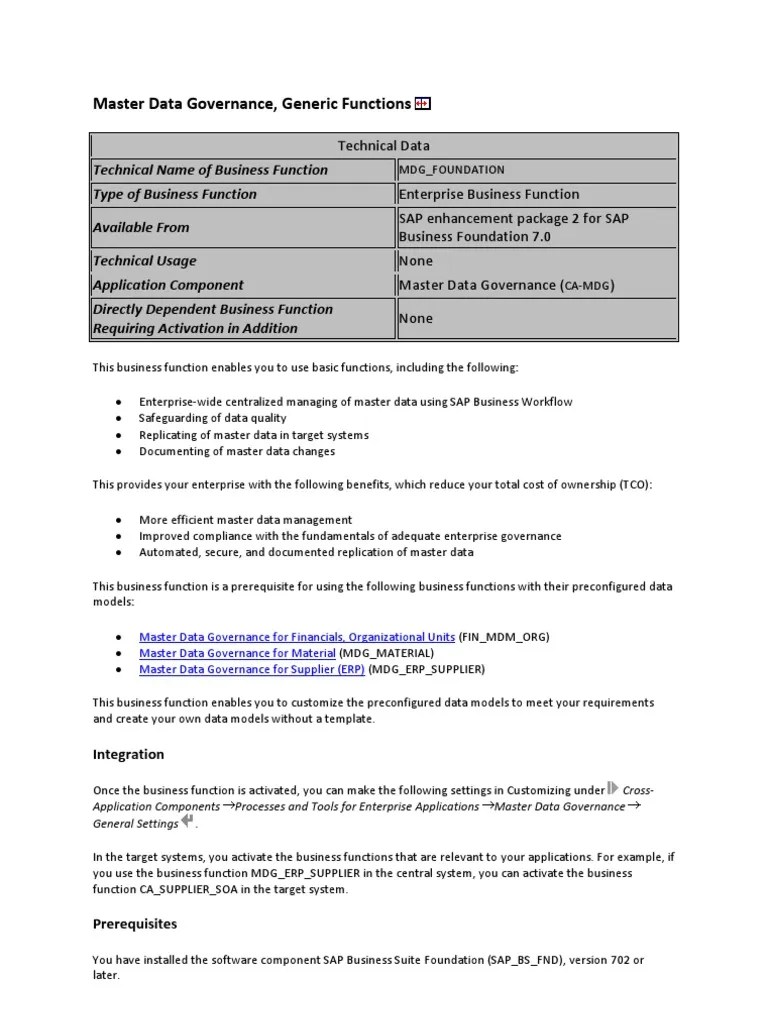 Master Data Governance | PDF | Enterprise Resource Planning | Sap Se