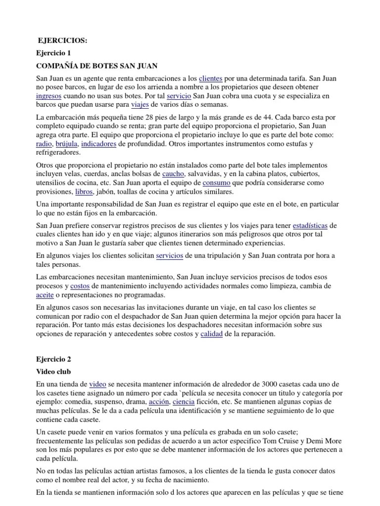 Ejercicios De Base De Datos | PDF | Hotel | Organización No Gubernamental