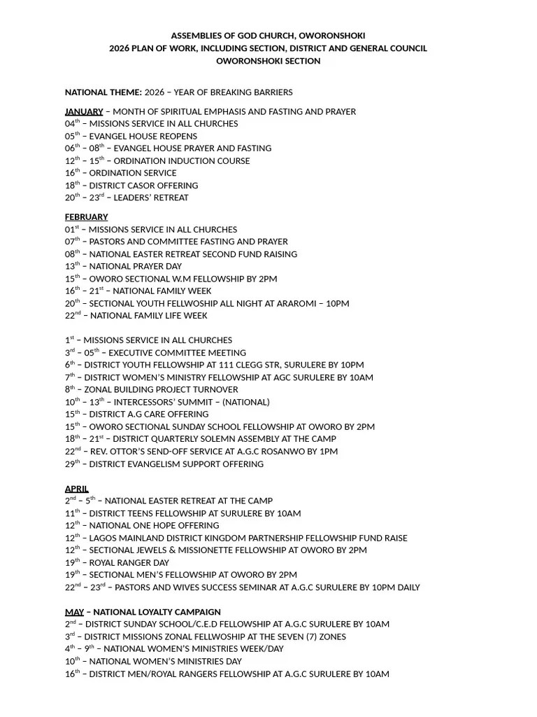 Oworonshoki Assemblies Of God 2026 Plan PDF 1