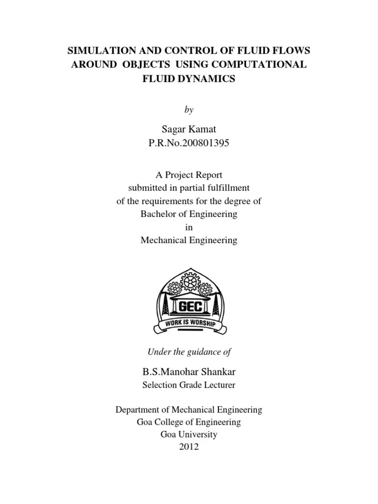 Simulation And Control Of Fluid Flows Around Objects Using ...