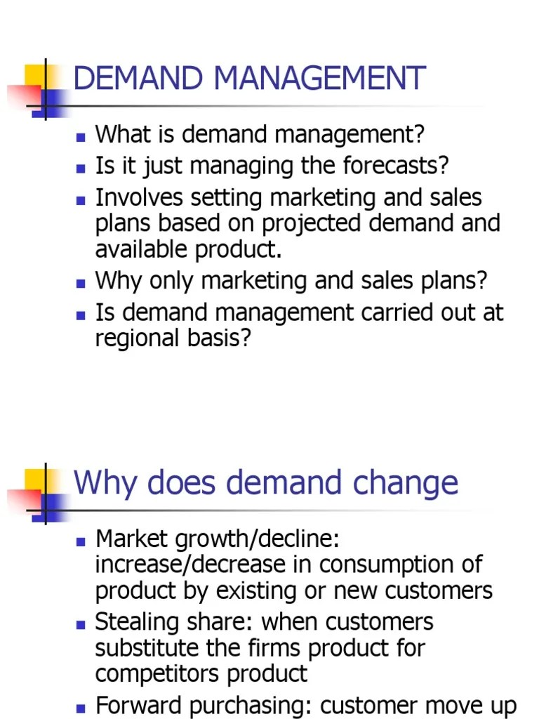 Demand Management | Download Free PDF | Supply Chain | Inventory