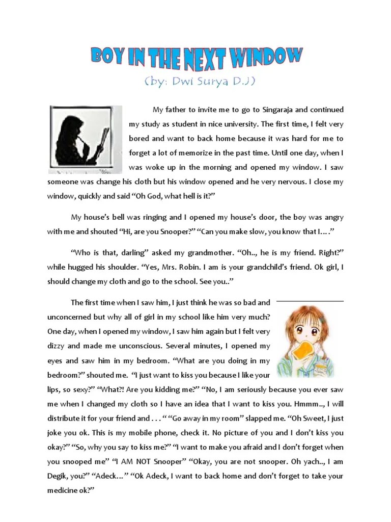 Untuk alur dan format story telling ini, akan dibagi menjadi dua, yaitu storytelling dalam bahasa inggris dan bagian kedua adalah terjemahannya. Contoh Cerpen Bahasa Inggris Pdf Leisure