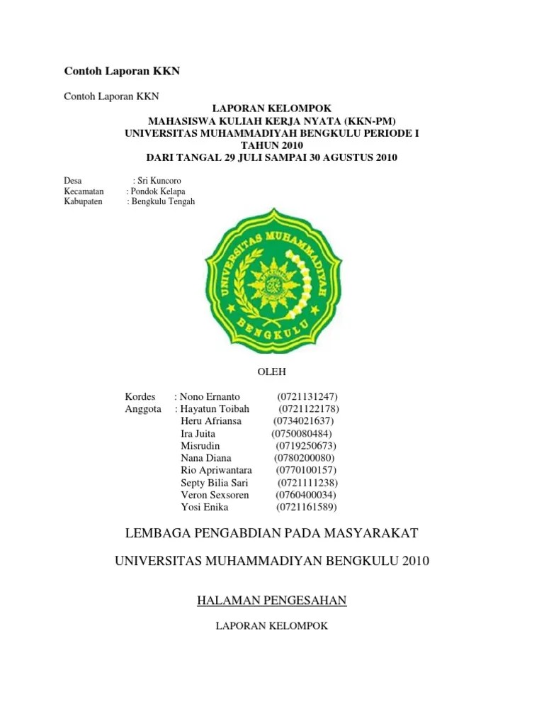 Contoh Laporan Kkn Individu Fakultas Ekonomi Akuntansi Seputar Laporan Cute766