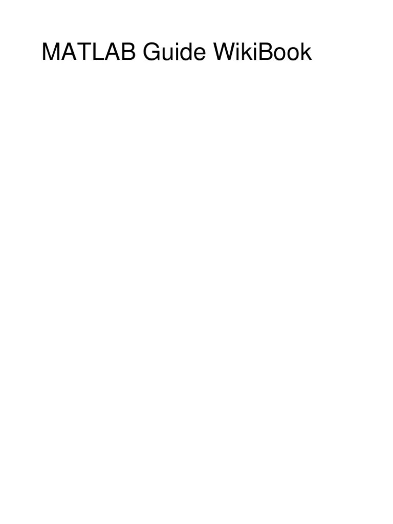 Introduction To Matlab Appendix Pdf Matrix Mathematics Subroutine - Download Perfect Minimal Background | Retina