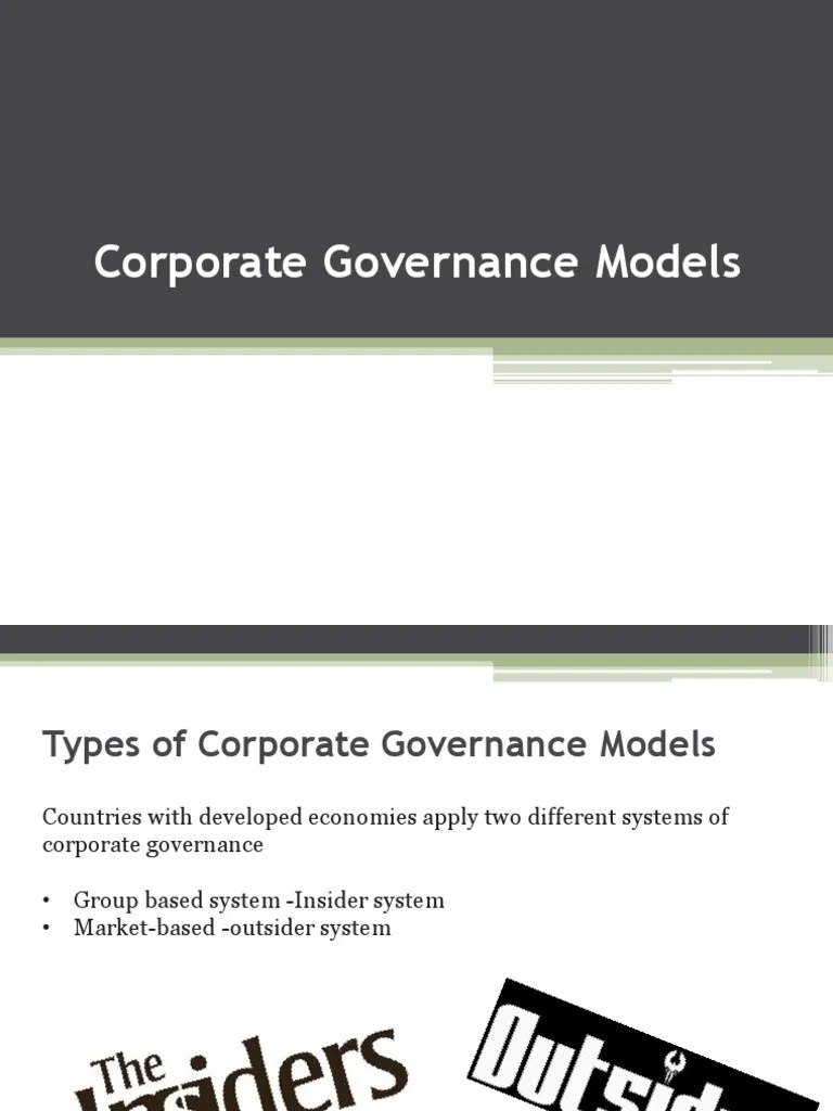 Corporate Governance Models | PDF | Corporate Governance | Board Of Directors
