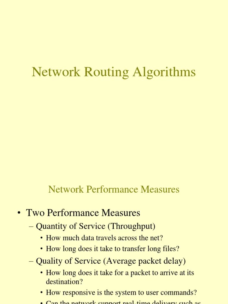 An In-Depth Review Of Network Routing Algorithms, Performance Measures ...