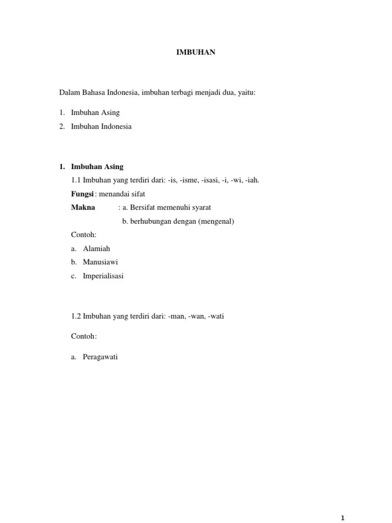 Pengertian Dan Contoh Kata Imbuhan Dalam Bahasa Indonesia Berdasarkan letak atau penempatan posisi terhadap kata dasar imbuhan dibagi menjadi 4 yaitu.