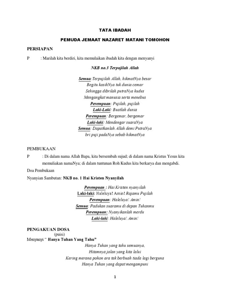 Kumpulan lagu ibadah pemuda remaja font besar. Tata Ibadah Pemuda Pdf