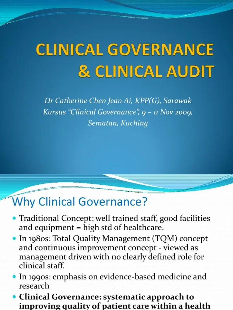 Key Elements Of Clinical Governance: An Overview Of Clinical Governance ...